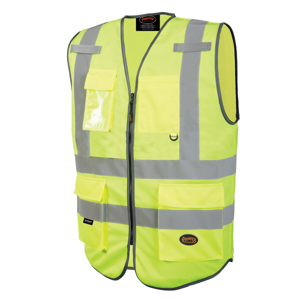 Hi-Vis Tricot Poly Safety Vest - Zipper Closure - Hi-Vis Yellow/Green - 5XL product photo