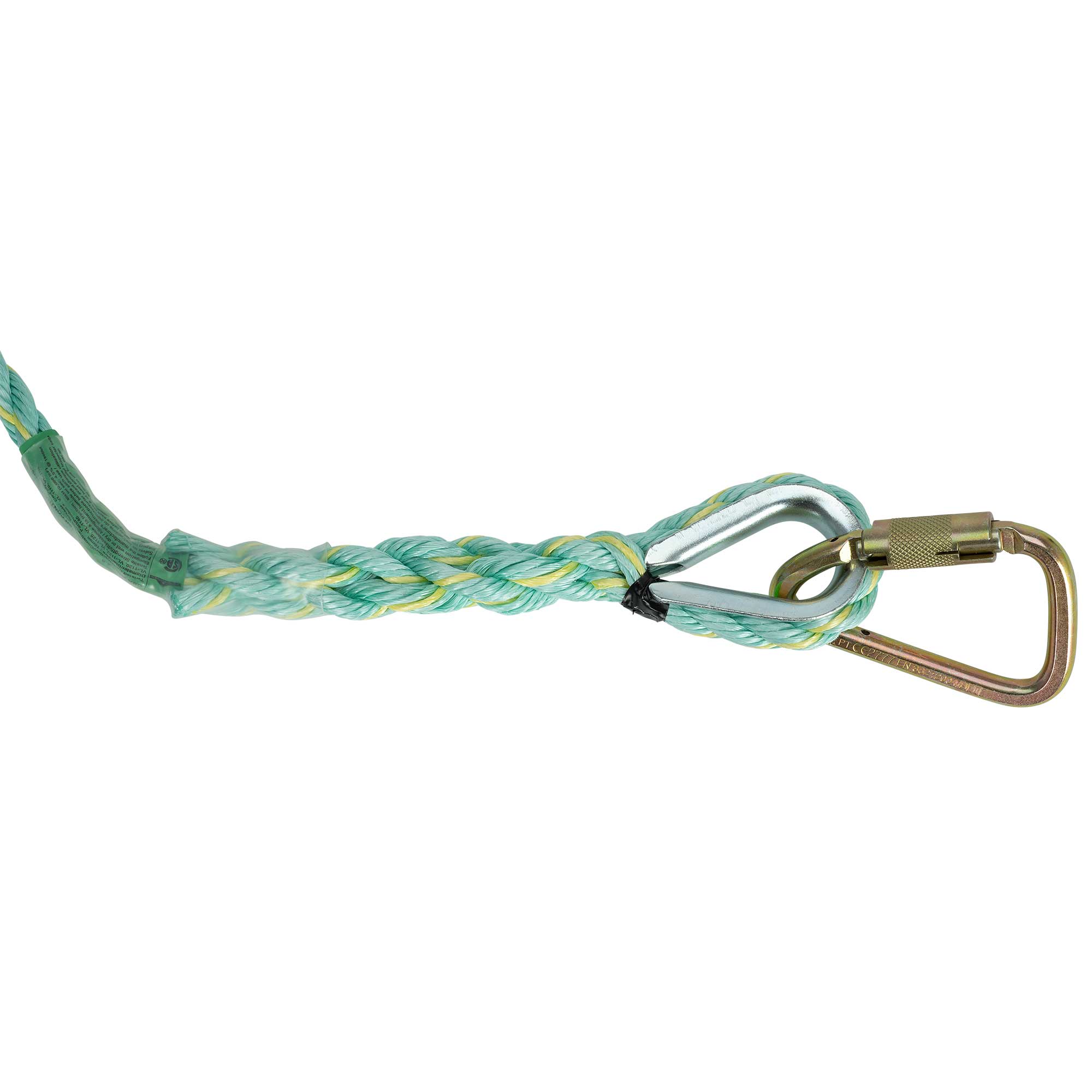 Vertical Lifeline - Premium Extruded Co- Polymer Fibre - Anchor End Carabiner/Trailing End Back Splice - 50 ' product photo