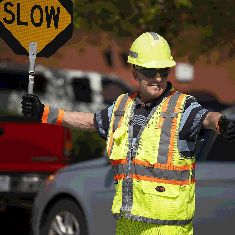Hi-Vis Safety Surveyor's vests - Mesh Polyester - Yellow/Green - S product photo