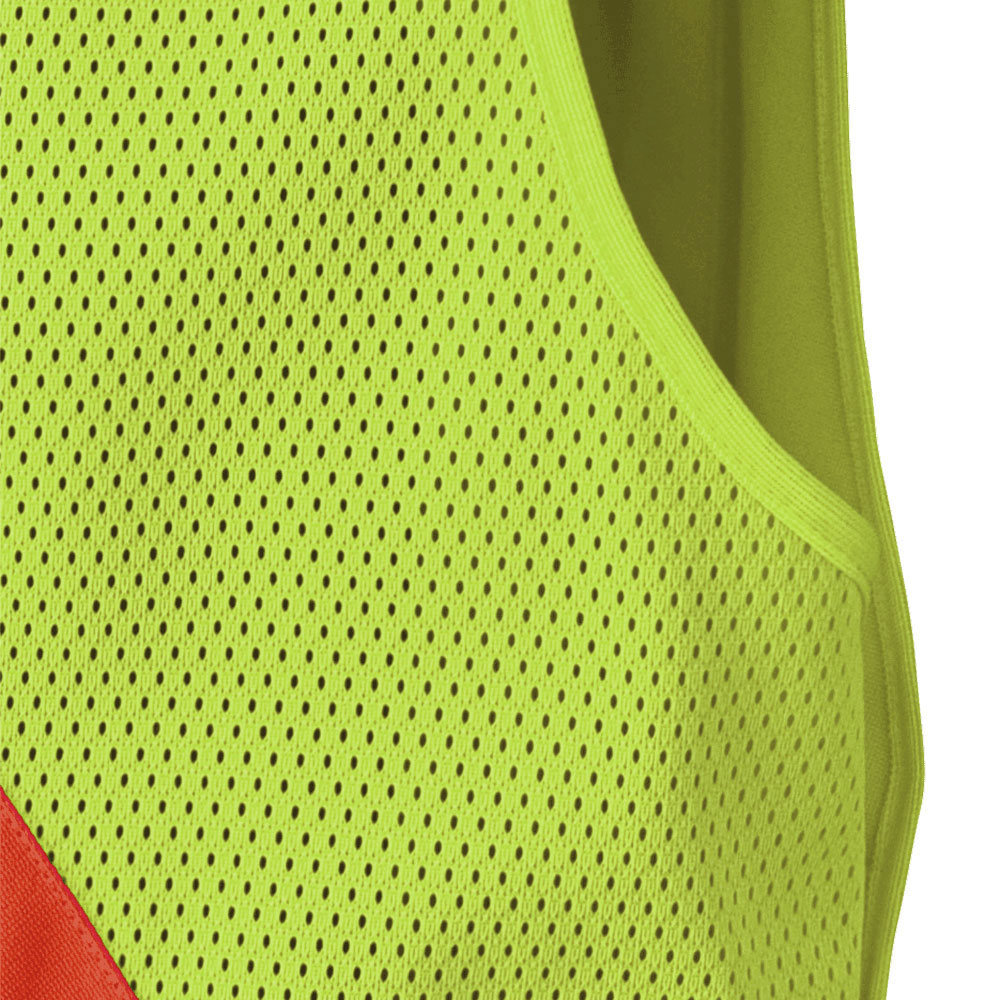 Hi-Vis Tricot Poly Safety Vest - Mesh-Back - 5-pt Tear-Away - Hi-Vis Yellow/Green - 5XL product photo