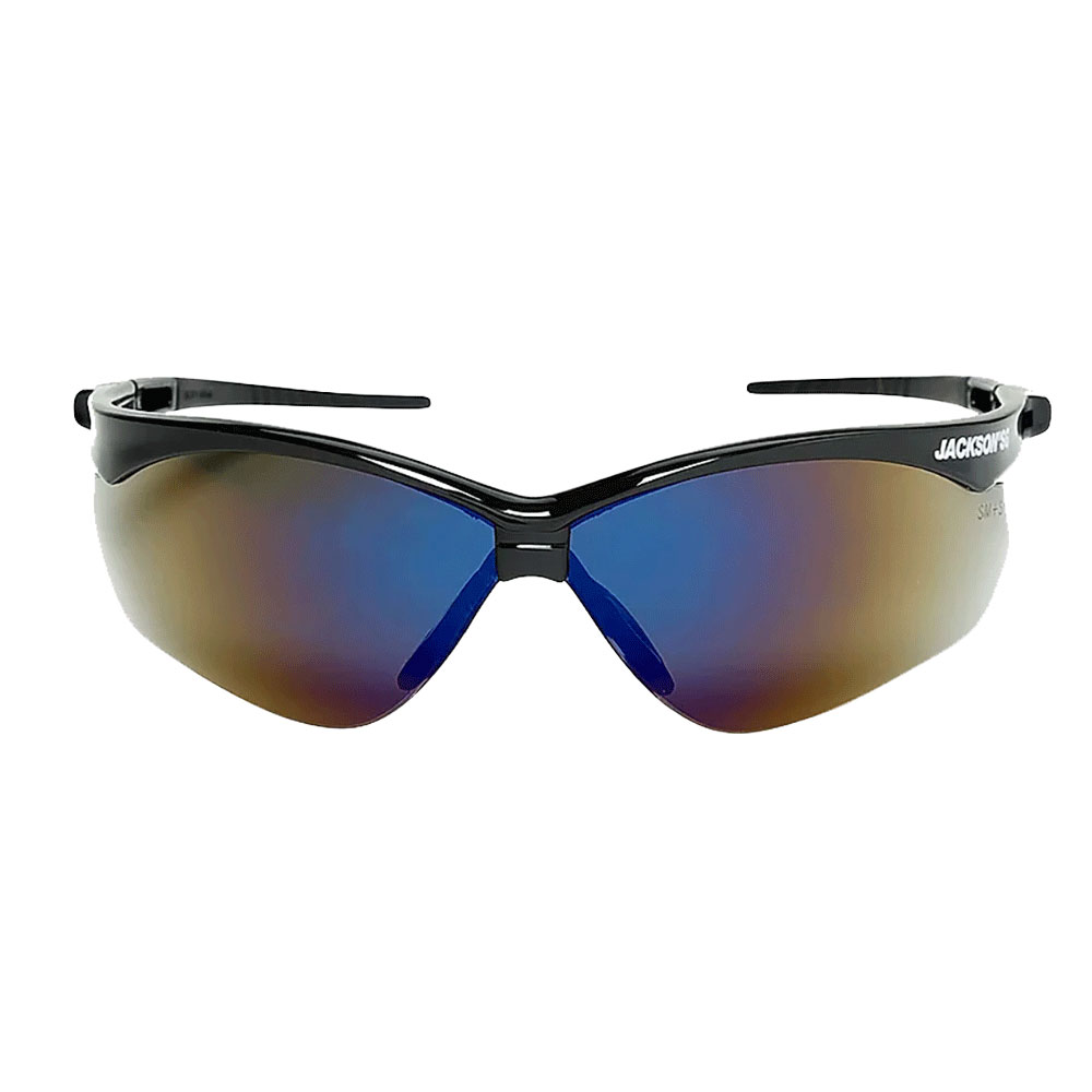 Jackson SG Safety Glasses - Black Frame - Blue Mirror Lens Anti-Scratch Hardcoat Lens product photo