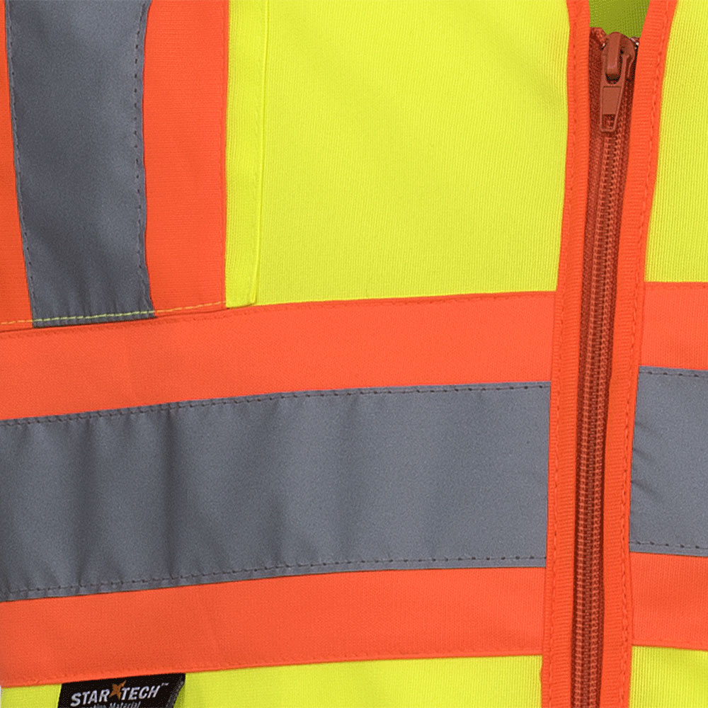 Hi-Vis  Short-Sleeved Safety Vest - Zipper Closure - Hi-Vis Yellow/Green - XL product photo