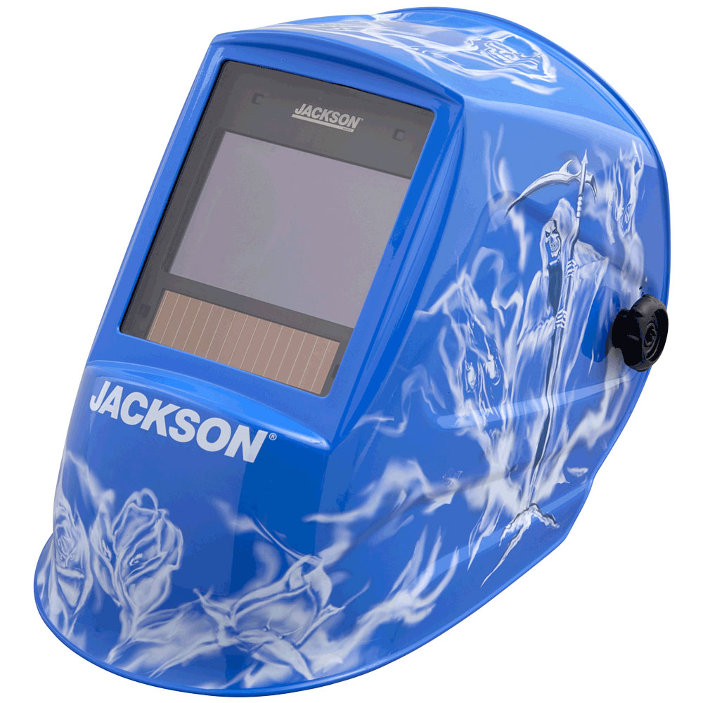 Premium Graphic Welding Helmet - ADF Fixed Shade 10 - Reapers n’ Roses product photo