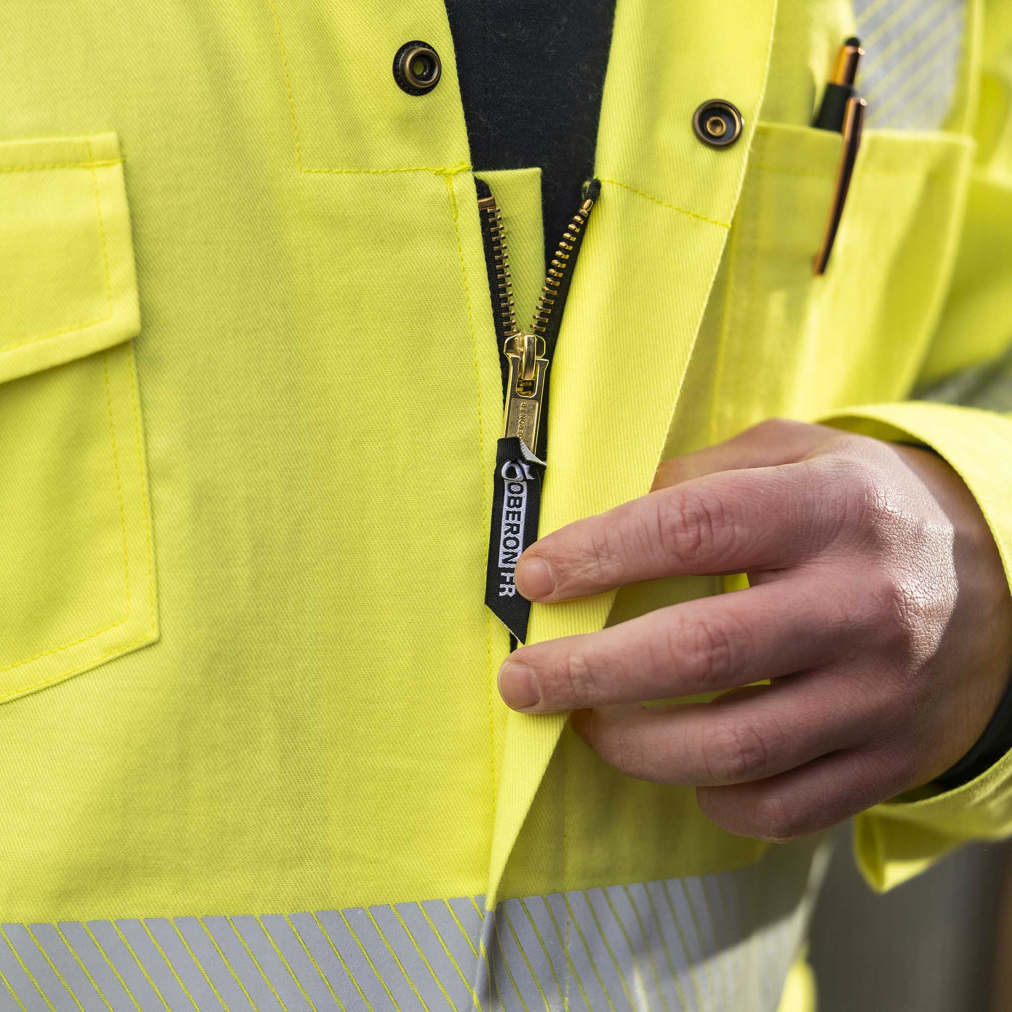 Hi-Vis FR/Arc-Rated 7.5 oz  88/12 Safety Coveralls - Hi-Vis Yellow - 3XL product photo