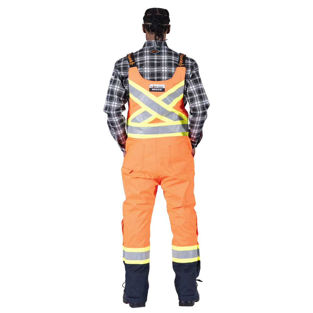 Salopette de s&eacute;curit&eacute; &laquo;Defender&reg;&raquo; ignifuge/anti-arc &eacute;lectrique/antistatique en trilamin&eacute; Oxford 300D &ndash; Orange haute visibilit&eacute; &ndash; 2TG photo du produit