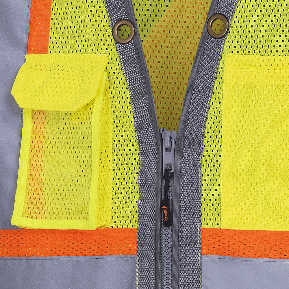 Hi-Vis Safety Surveyor's vests - Mesh Polyester - Yellow/Green - S product photo