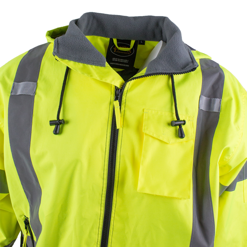 Hi-Vis 2-in-1 Bomber Jacket -  100% Waterproof - Removable Fleece Liner  - Hi-Vis Yellow/Green - XL product photo