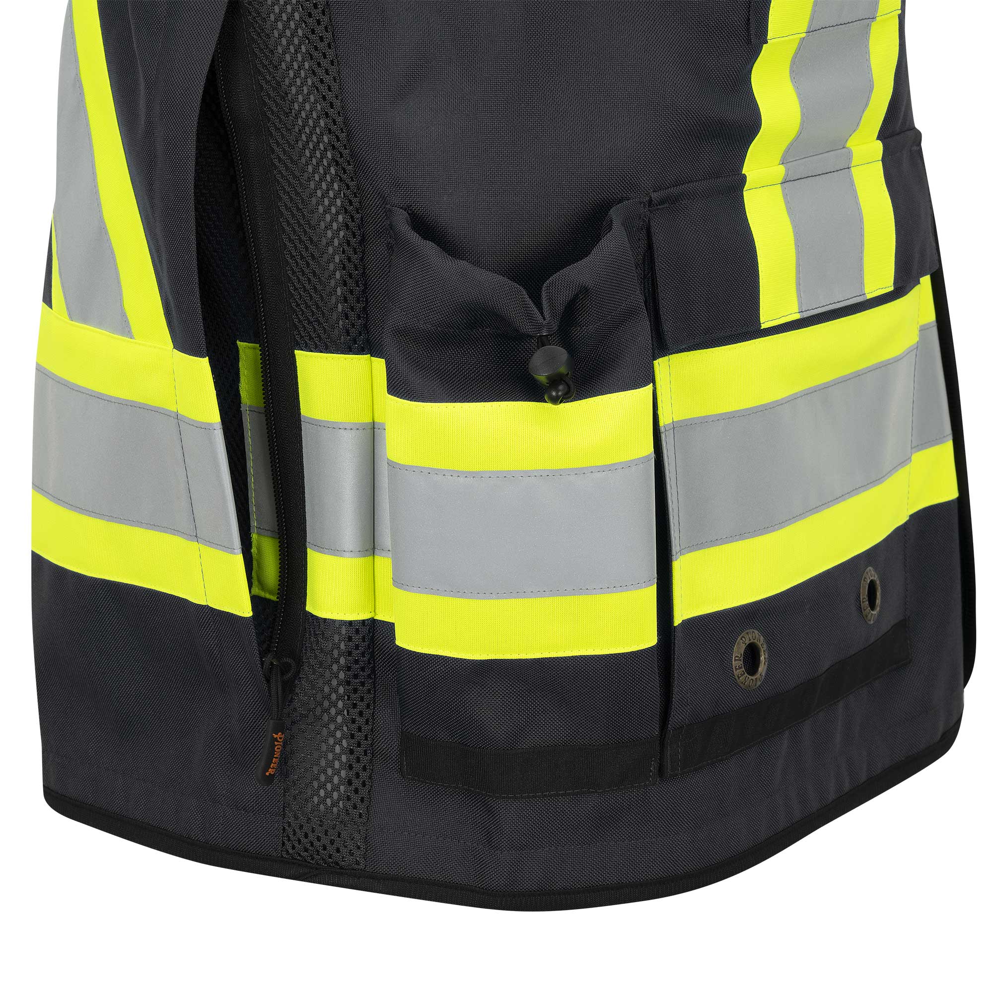 Hi-Vis Surveyor Vest - Antimicrobial - Mesh Back - Black - 2XL