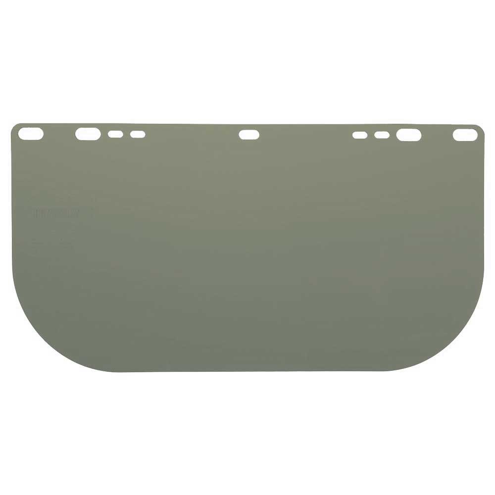 Polycarbonate Face Shield Window - Shape E - Unbound - Dark Green product photo