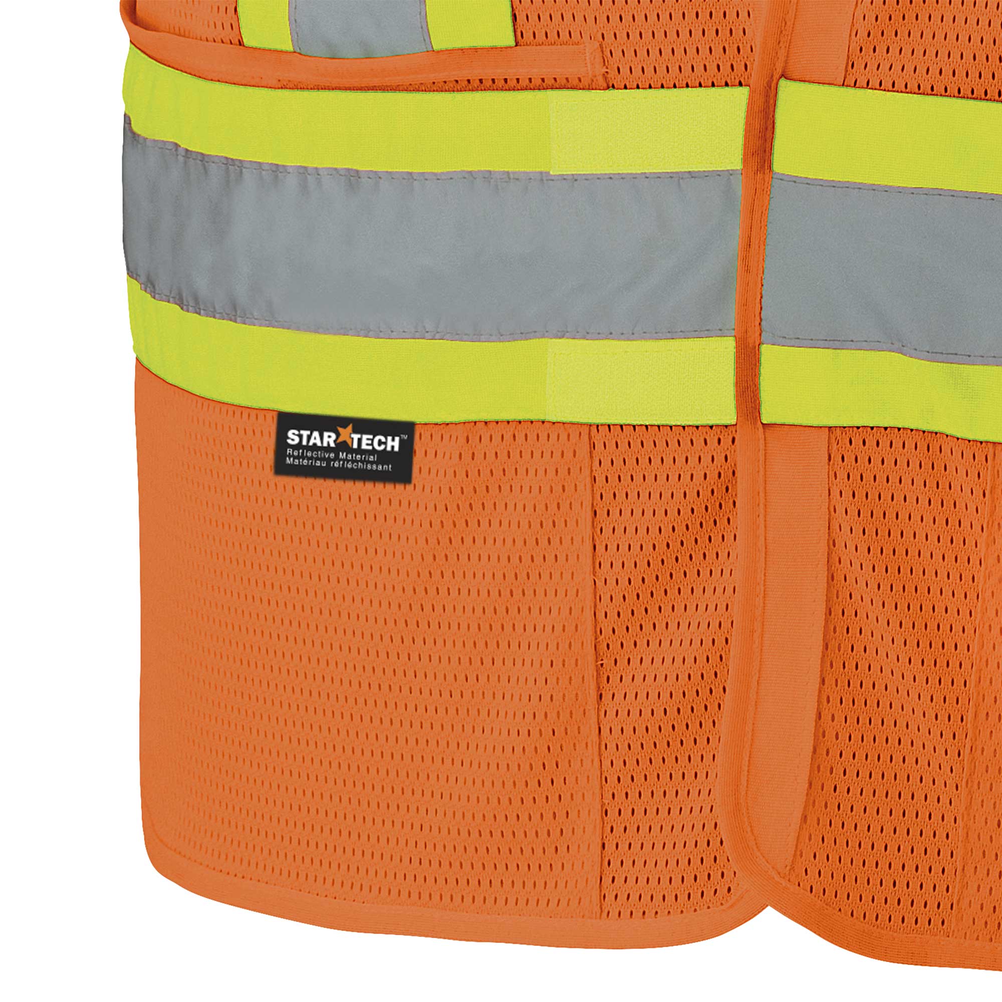 Hi-Vis Poly Mesh Drop Shoulder Safety Vest - Hi-Vis Orange - 2/3XL