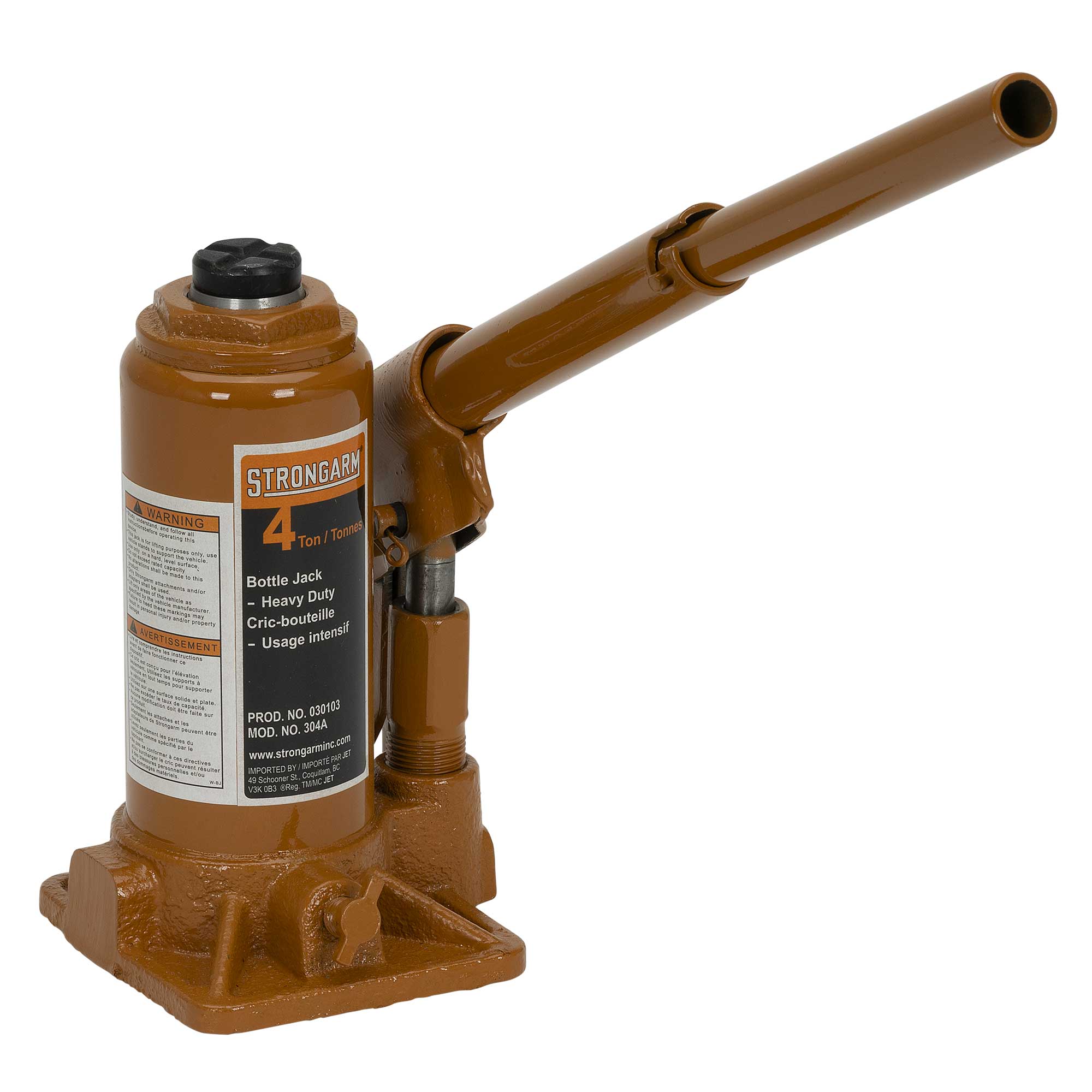 Bottle Jack – Heavy Duty – 4-Ton | 030103 | Hydraulic Jacks | Strongarm ...