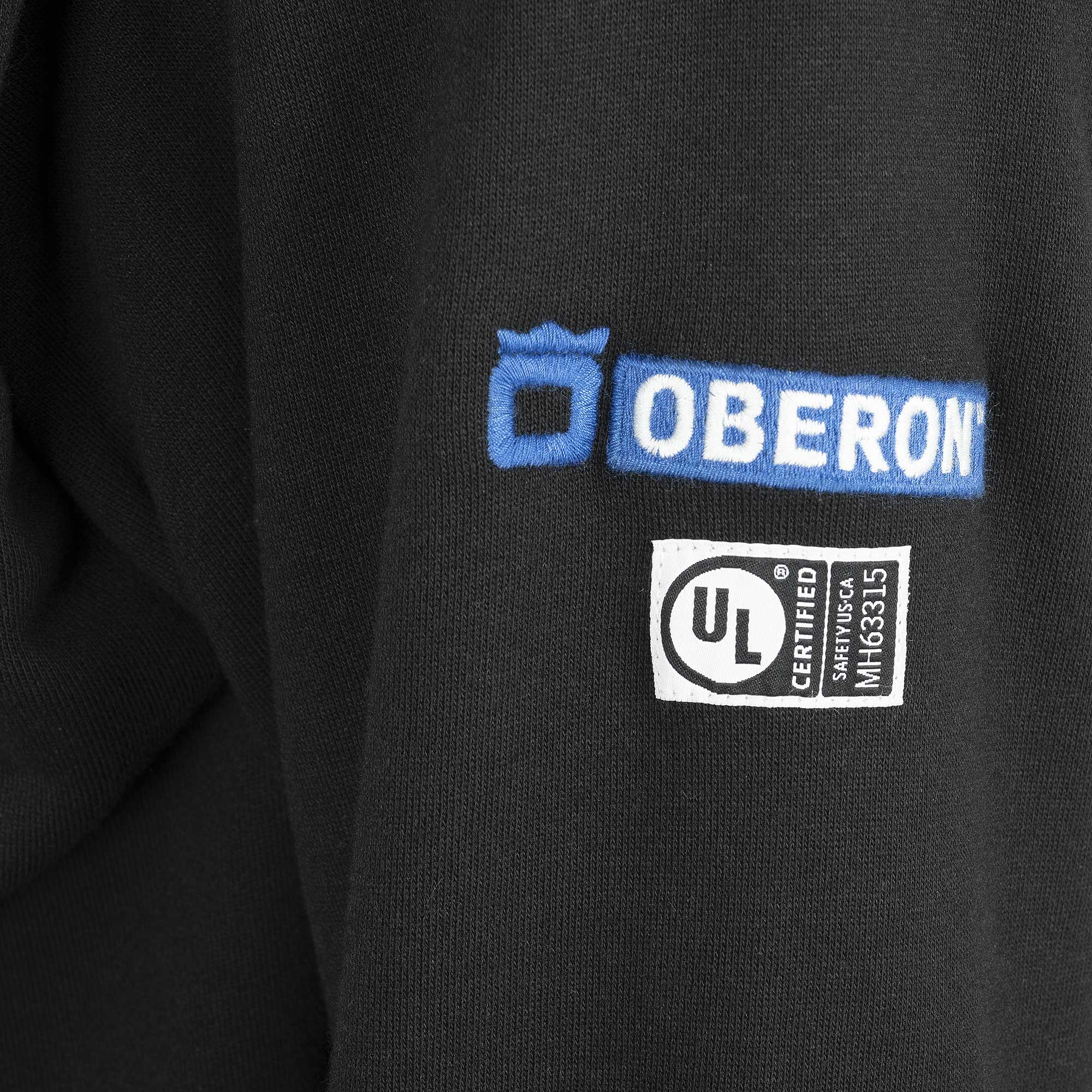 100% FR/Arc-Rated Heavyweight 12 oz Cotton Fleece Pullover Hoodie - Black - 3XL product photo