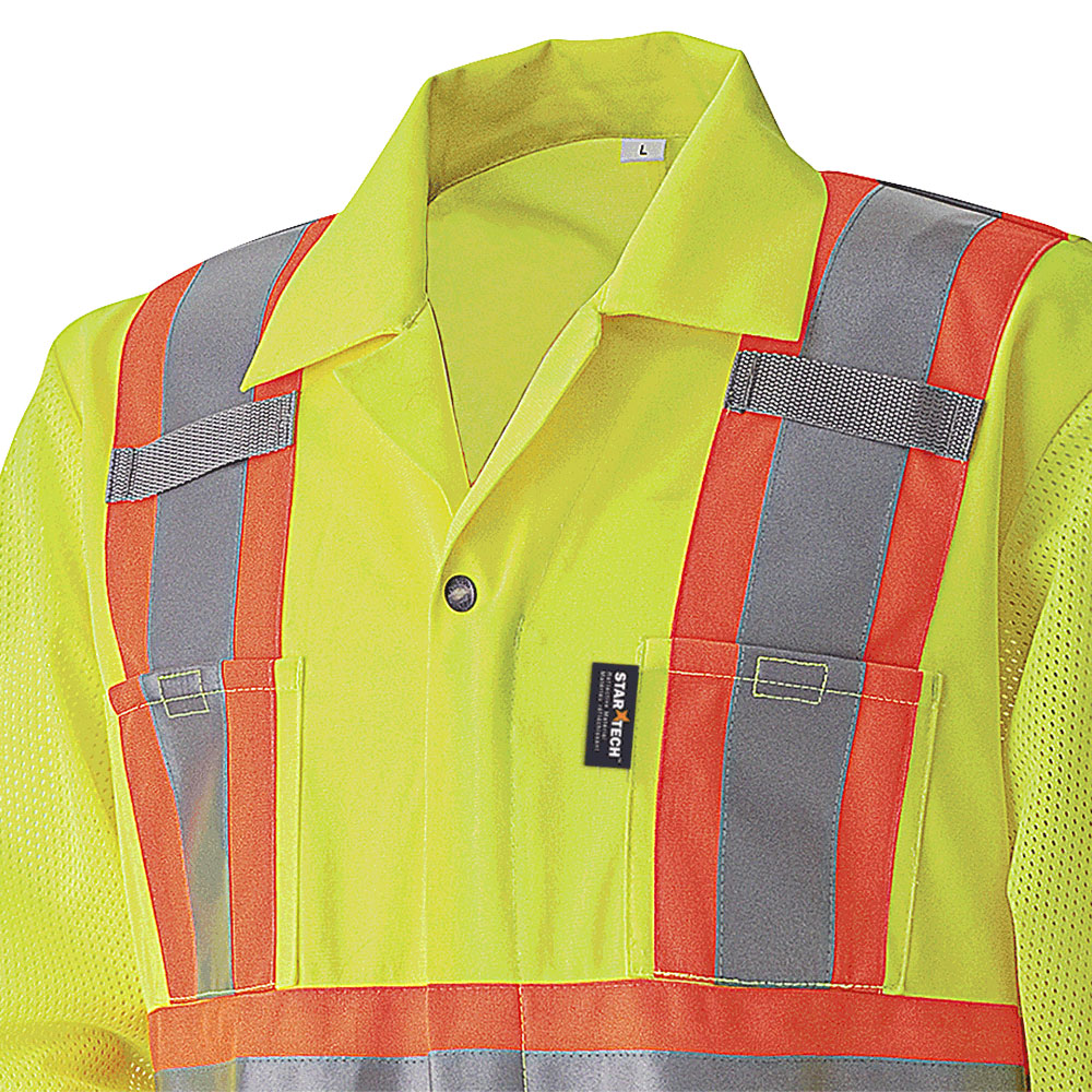 Hi-Vis Traffic Safety Coveralls - Zipper Closure - Yellow/Green - XL product photo