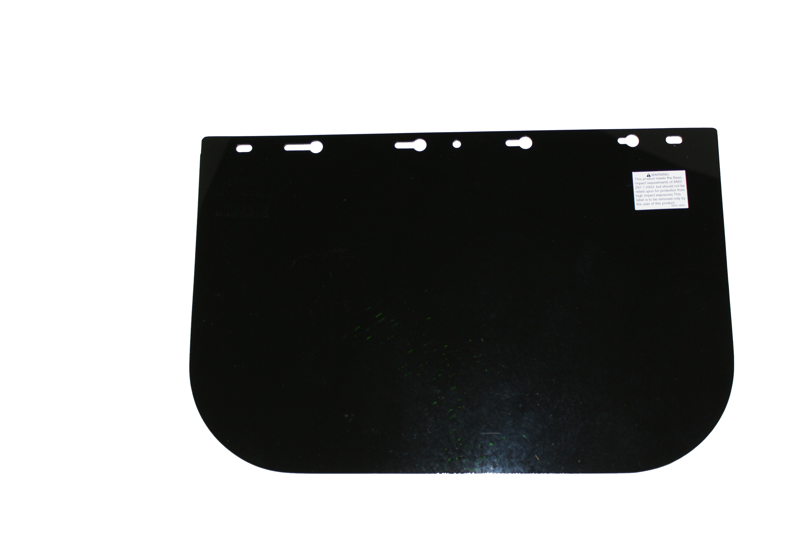390 Premium Series Single Crown Face Shields Window - Acetate - 8" x 12" x .040" -  Uncoated - Dark Green product photo