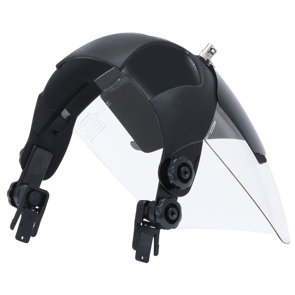DP4 Series Face Shield with c/w Flip-Up IR Window - Universal Adaptor - Clear Anti-Fog Polycarbonate - Shade 6 Cobalt Blue product photo