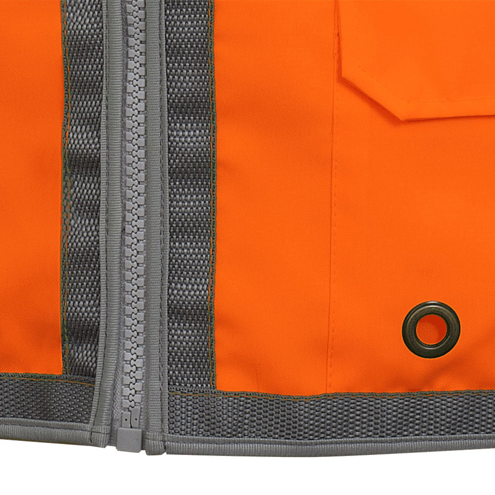 Hi-Vis Surveyor's Safety Vest - Mesh Back - Zip Front - Hi-Vis Orange - S product photo