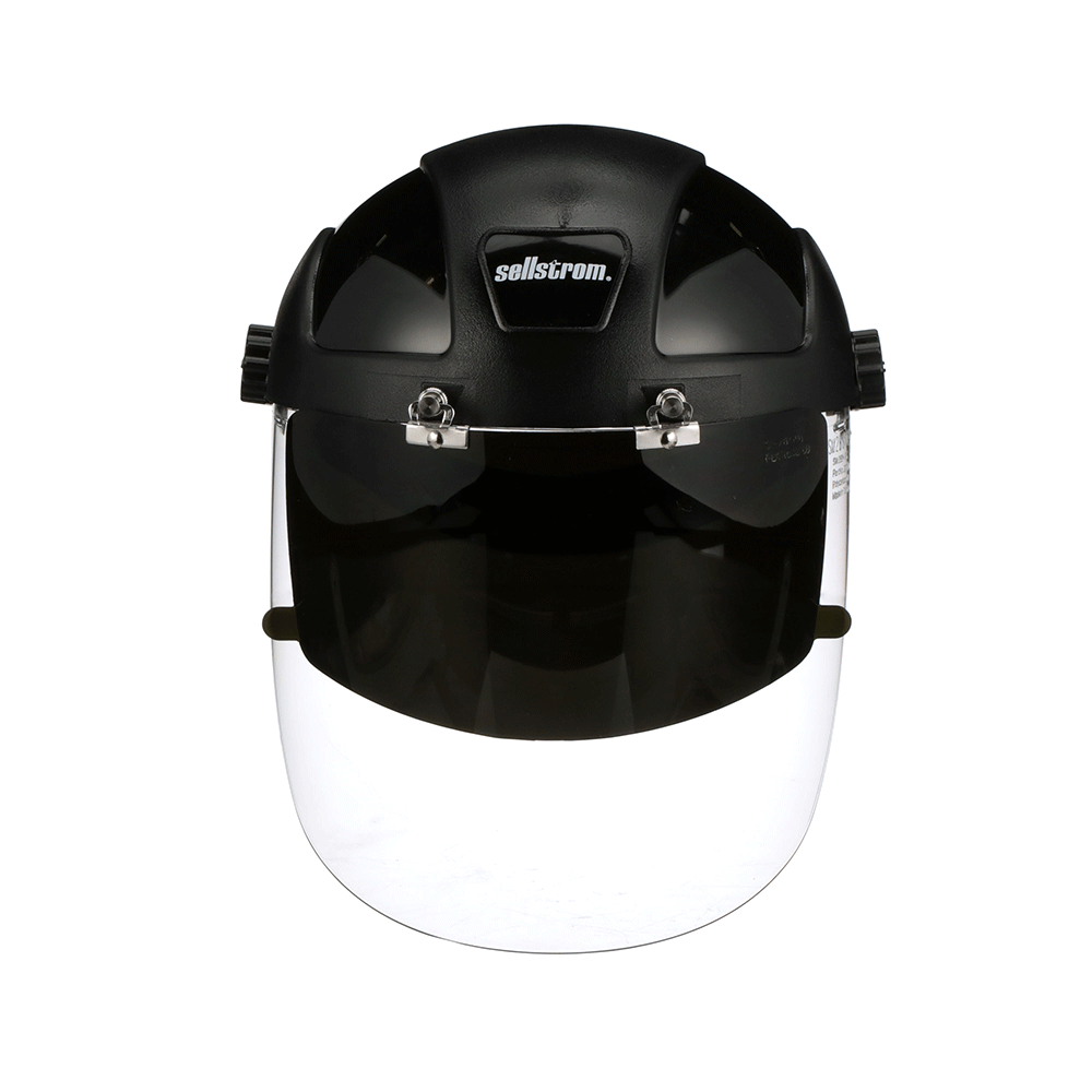 DP4  Series Face Shield - Ratcheting - Polycarbonate - Clear - Anti-Fog - Flip-up Shade 6 IR Visor product photo