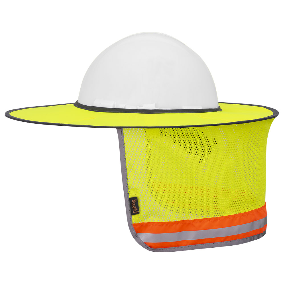 Hi-Vis Foldable Mesh Cooling Hard Hat Sunshade - Hi-Vis Yellow/Green - O/S product photo