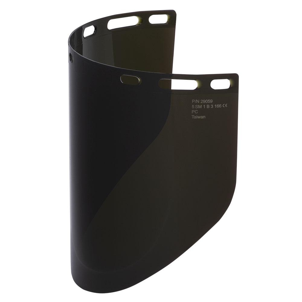 Polycarbonate Face Shield Window – Molded – Shape R – Unbound – IRUV 5.0 product photo