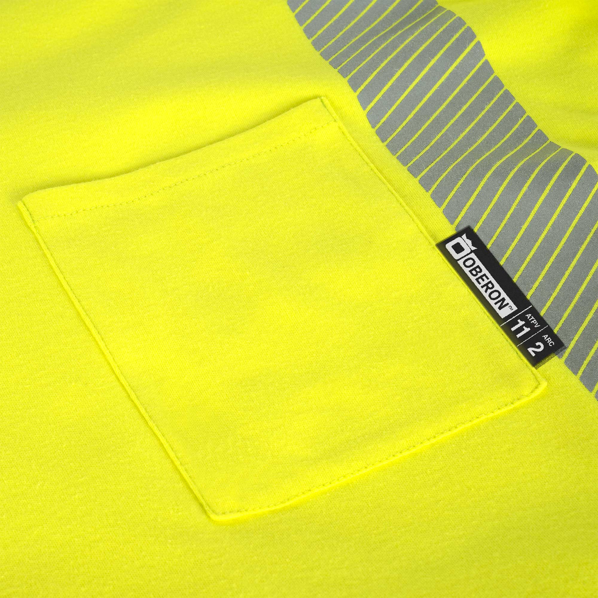 Hi-Vis 100% FR/Arc-Rated 7 oz Cotton Interlock Short-Sleeved Safety Shirt - Hi-Vis Yellow - L product photo