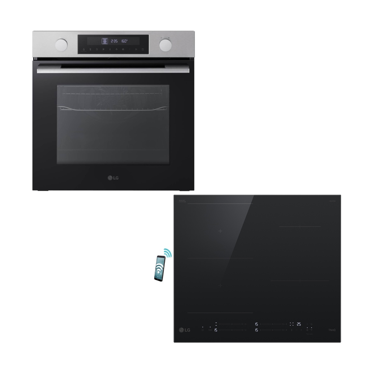 LG WS5D7230S Inox Oven & CBIZ2435B Induction Hob