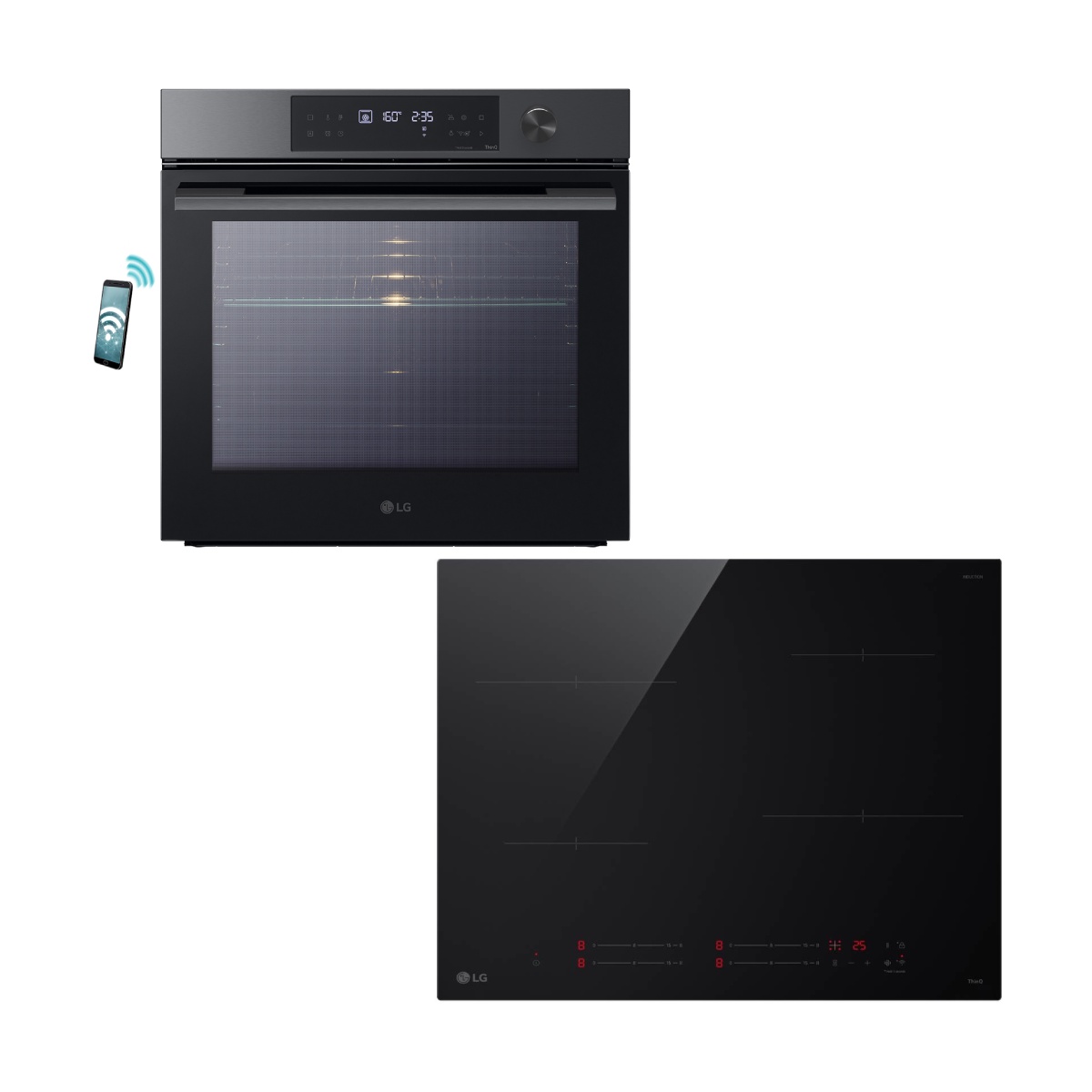 LG WS7D7631WB Anthracite Oven & CI5Z2423BN Induction Hob