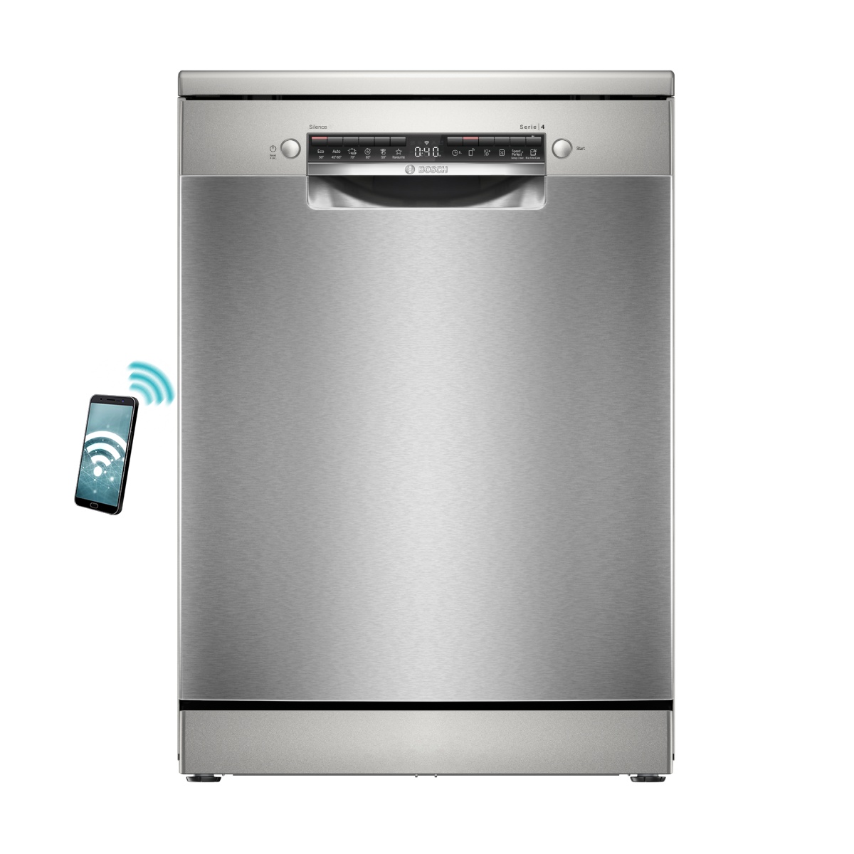 BOSCH SMS4HTI16E Ελεύθερο Πλυντήριο Πιάτων με WiFi 60 cm, Inox