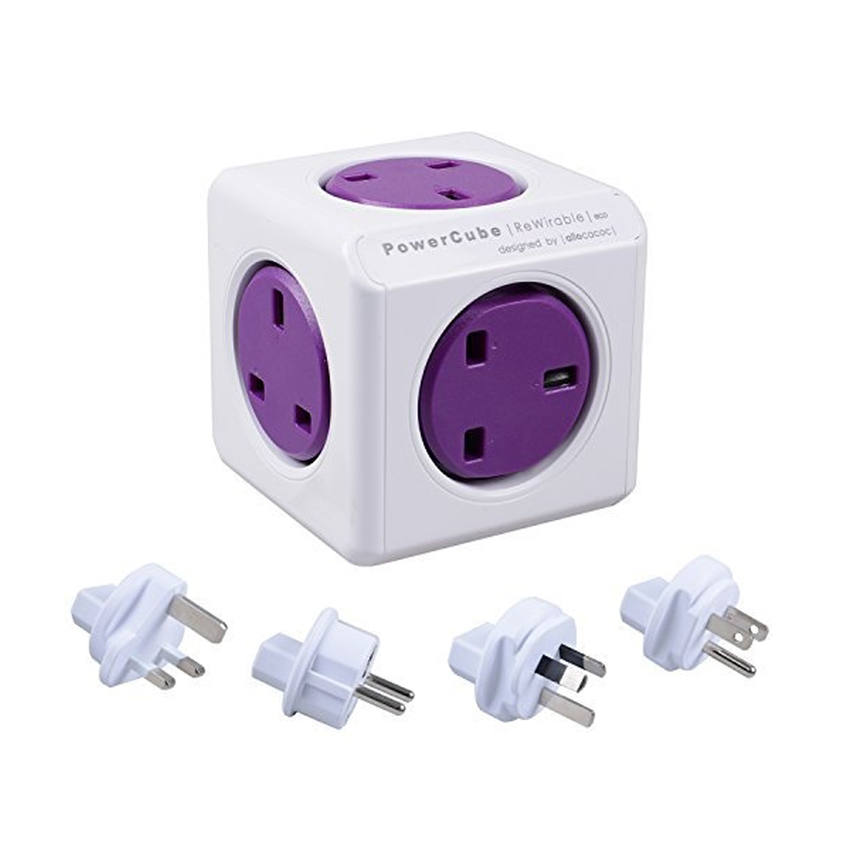 Powercube Rewirable & 4x Plug UK