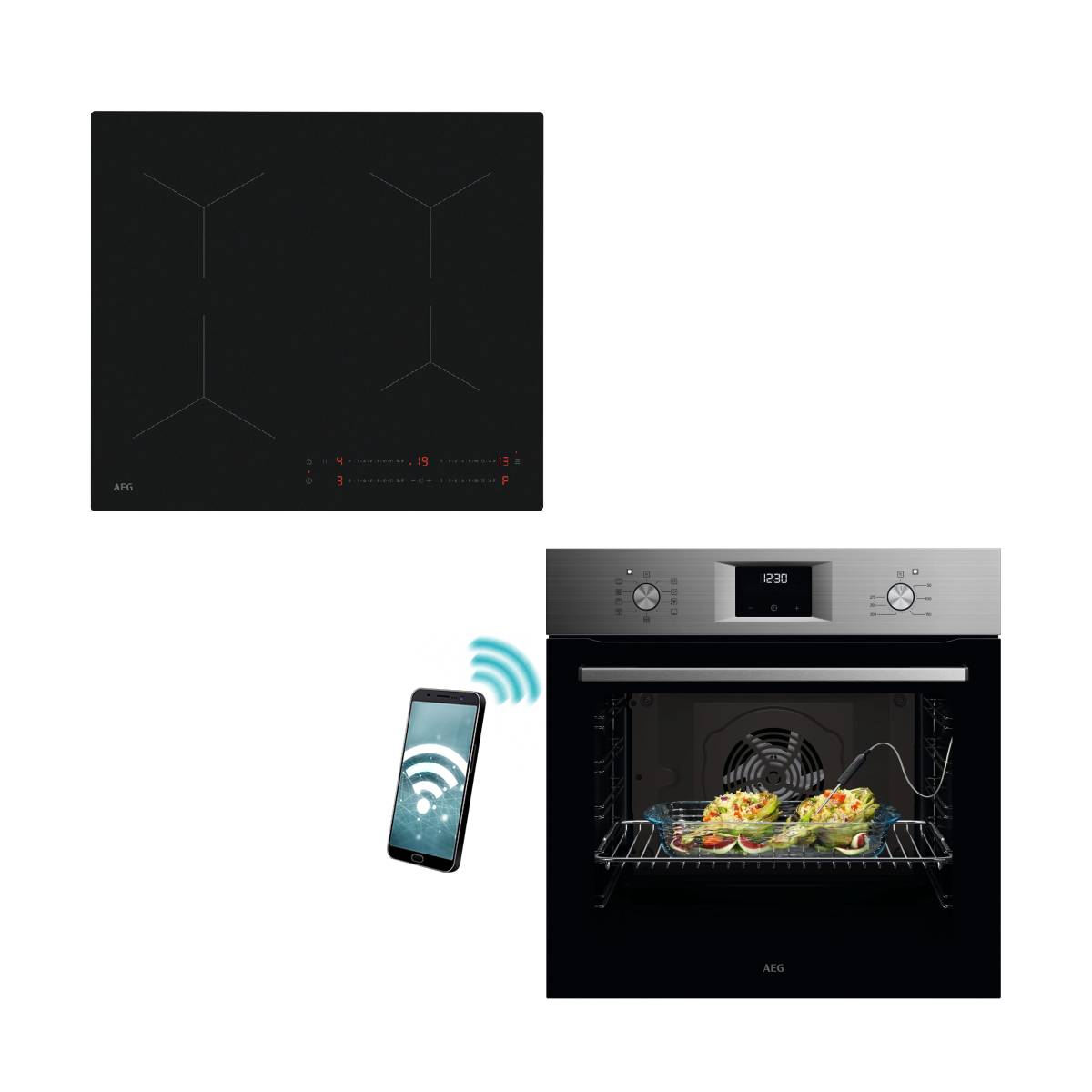 Aeg OA5CB31SM Oven & 5000 Induction TO64IA0AIT Saphir Matt SE 60cm Induction Hob
