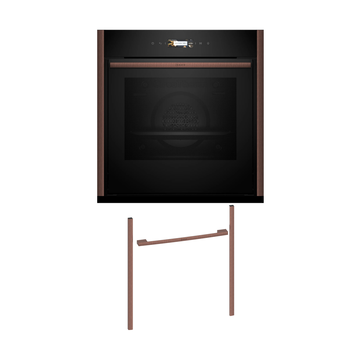 Neff NOV60P6B2 Εντοιχιζόμενος φούρνος B59CR7KY0 & Brushed Bronze Flex Design Kit