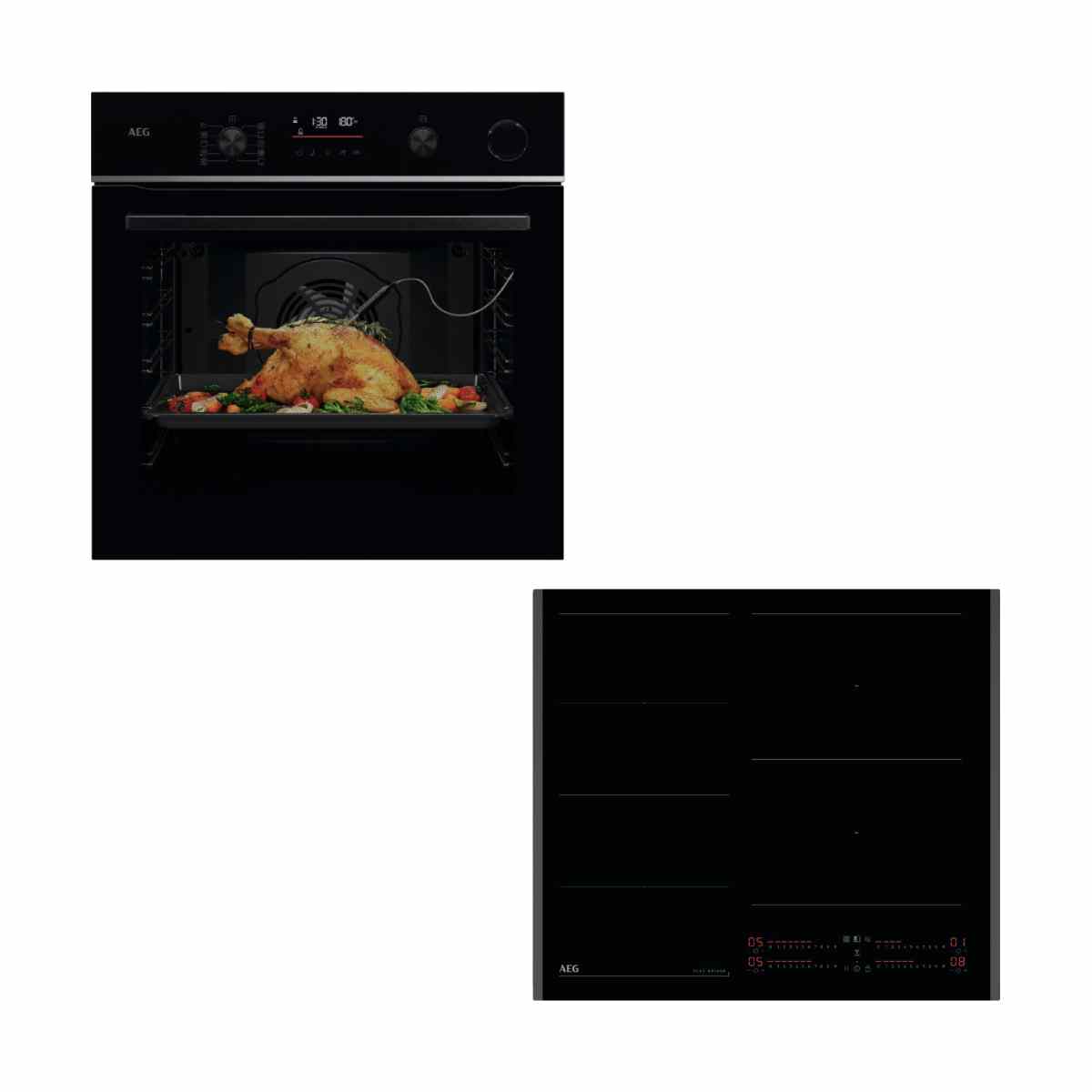 Aeg TR6PB531SB Black Oven & TI64IG00FB Induction Hob