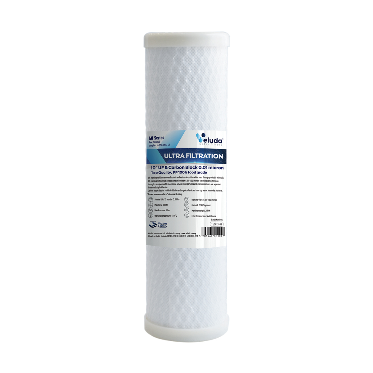 Veluda Replacement Carbon Filter I:Q 10" UF Plus