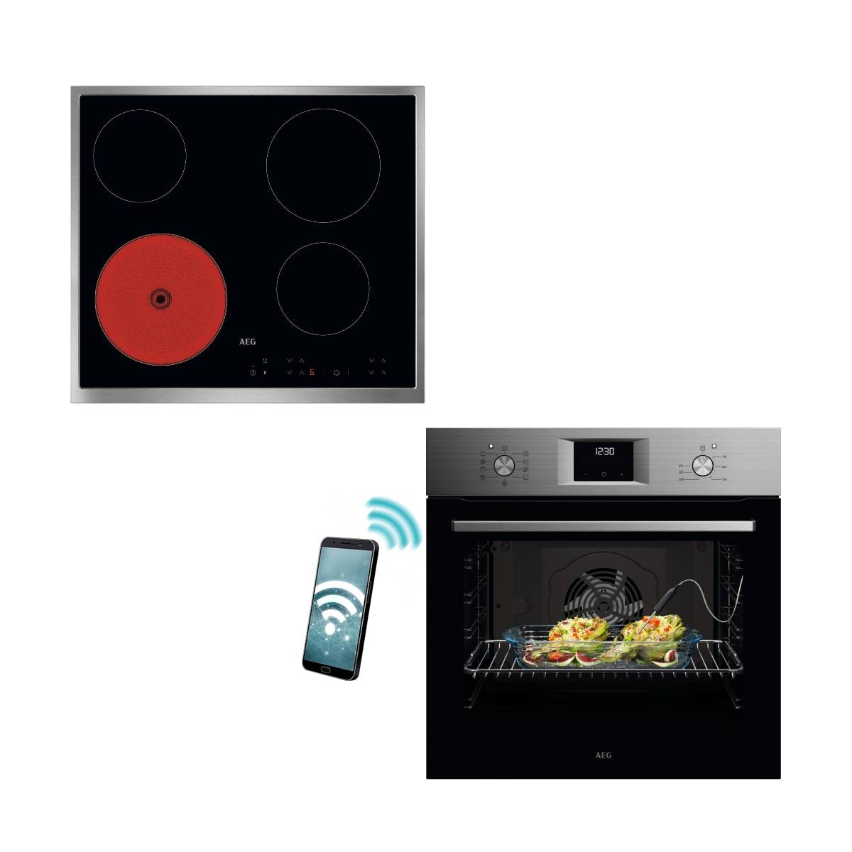 Aeg OA5CB31SM Oven & TN64RA00XB 60cm Ceramic Hob