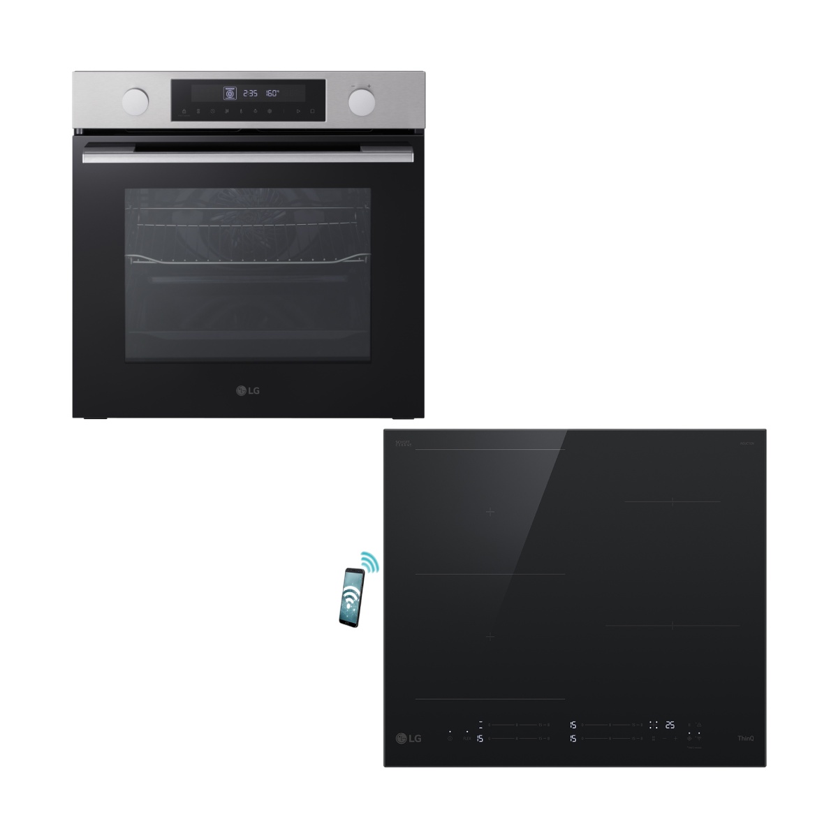 LG WS5D7210S Inox Oven & CBIZ2435B Induction Hob