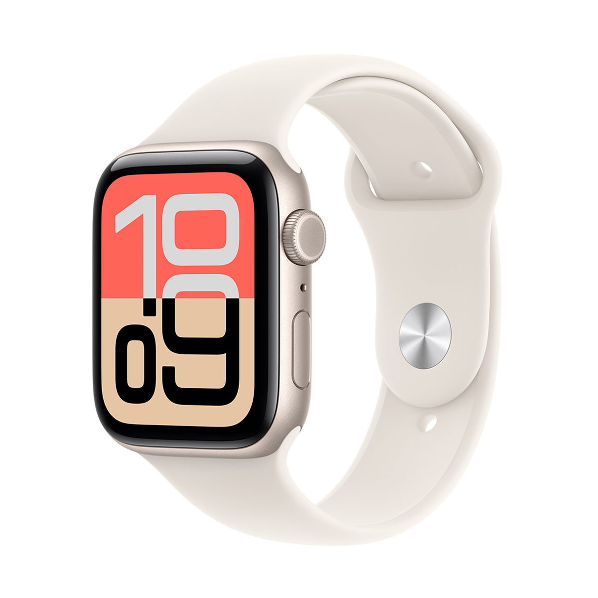 Apple Watch SE 3 GPS Smartwatch 44mm, Starlight Aluminium with Starlight Sport Band M/L