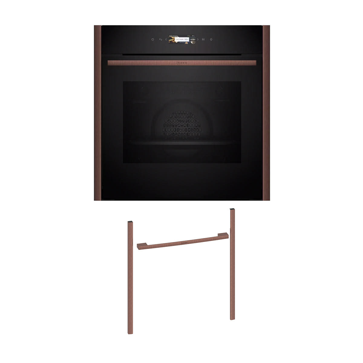 Neff NOV60E2B0 Εντοιχιζόμενος φούρνος B29CR3AY0 & Brushed Bronze Flex Design Kit