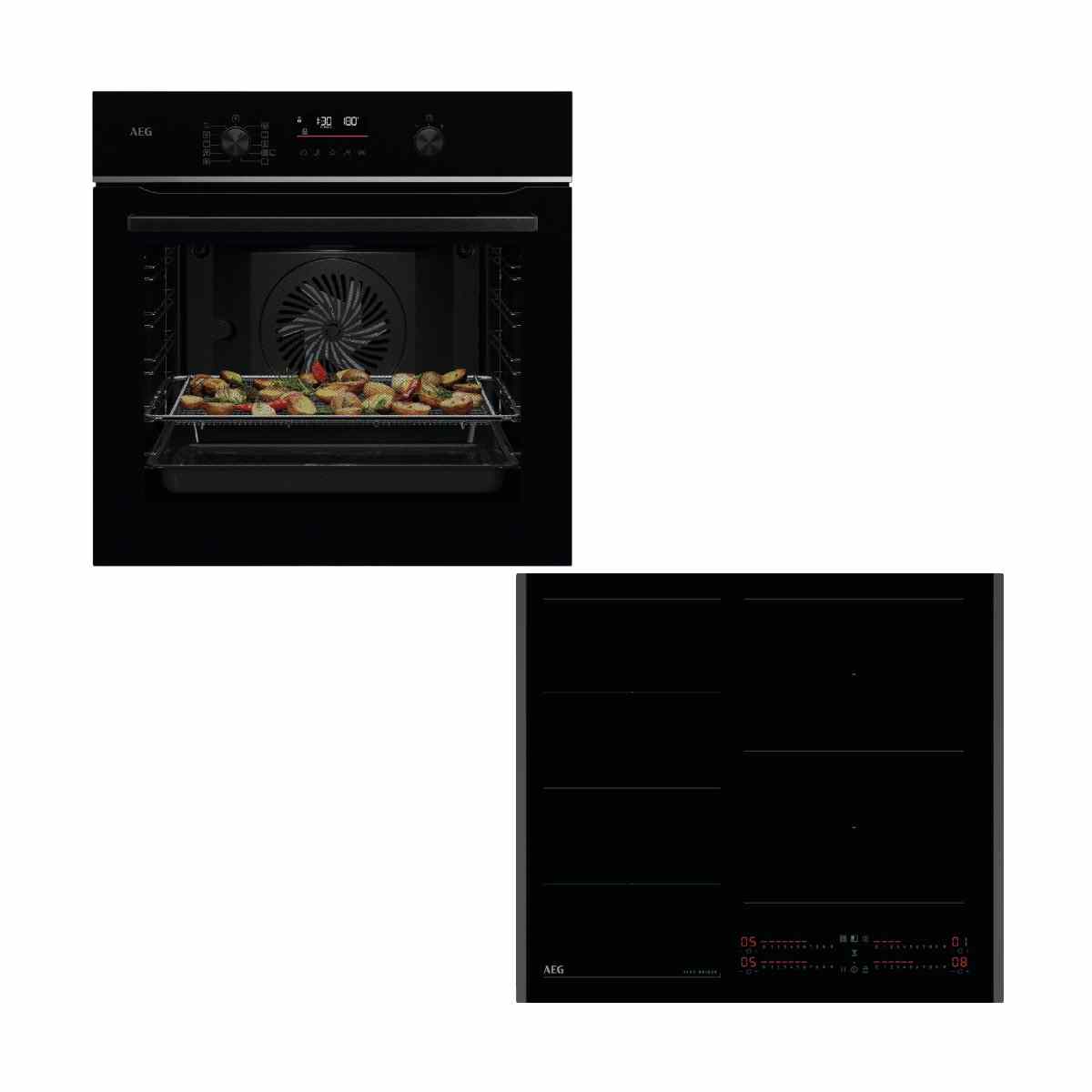 Aeg TS6PB531AB Black Oven & TI64IG00FB Induction Hob