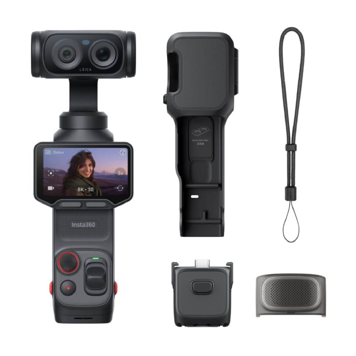 Insta360 Luna Ultra Gimbal Camera 8K Dual Sensor Standard Bundle, Black