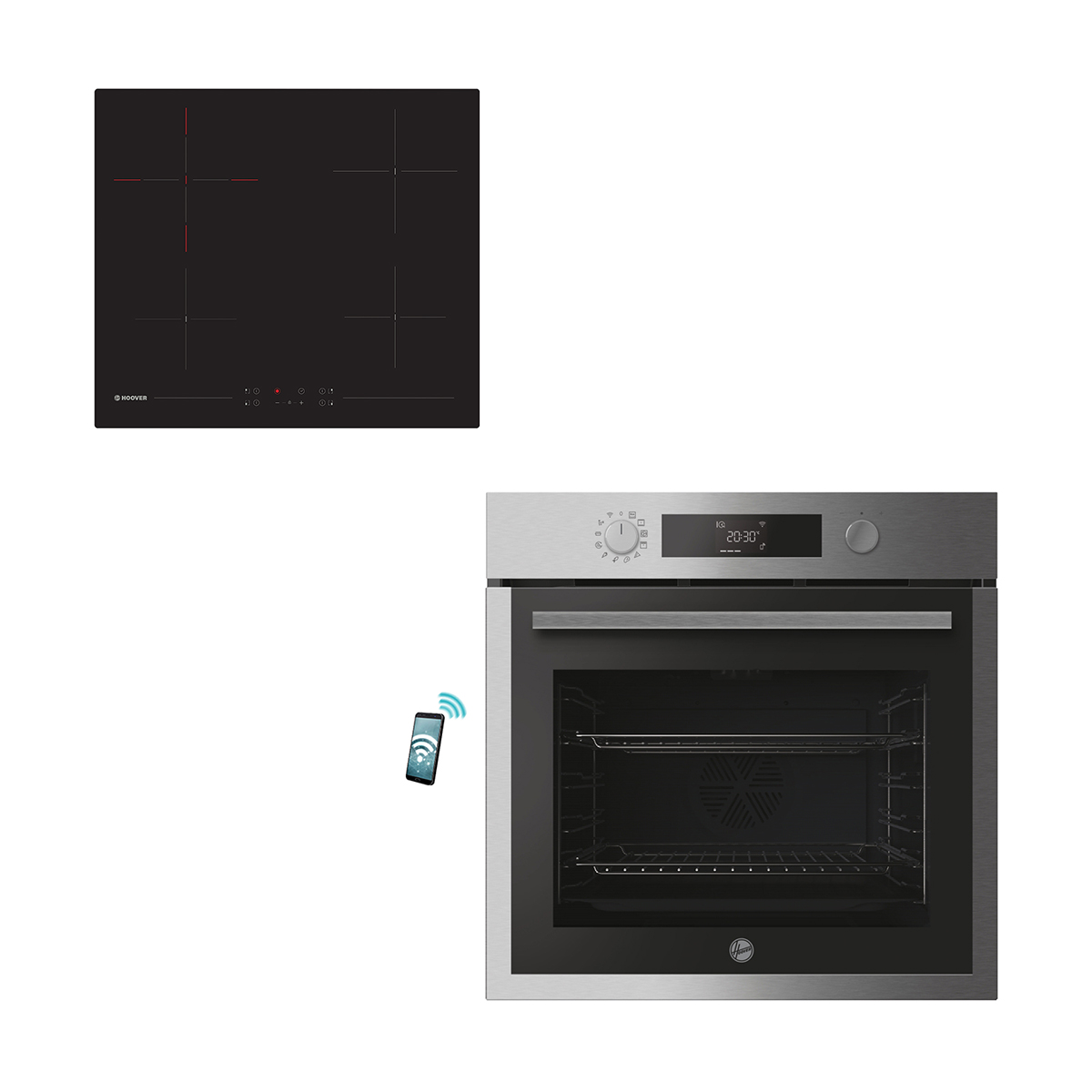 Hoover UP5B3YTX Inox & HH64DCT
