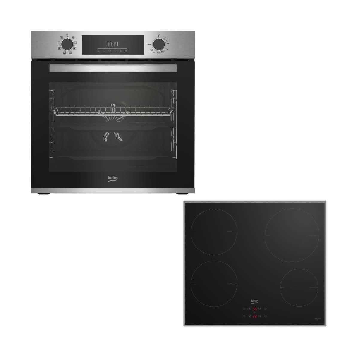 Beko BBIM12300XD Oven & HII 64400 MTX Induction Hob