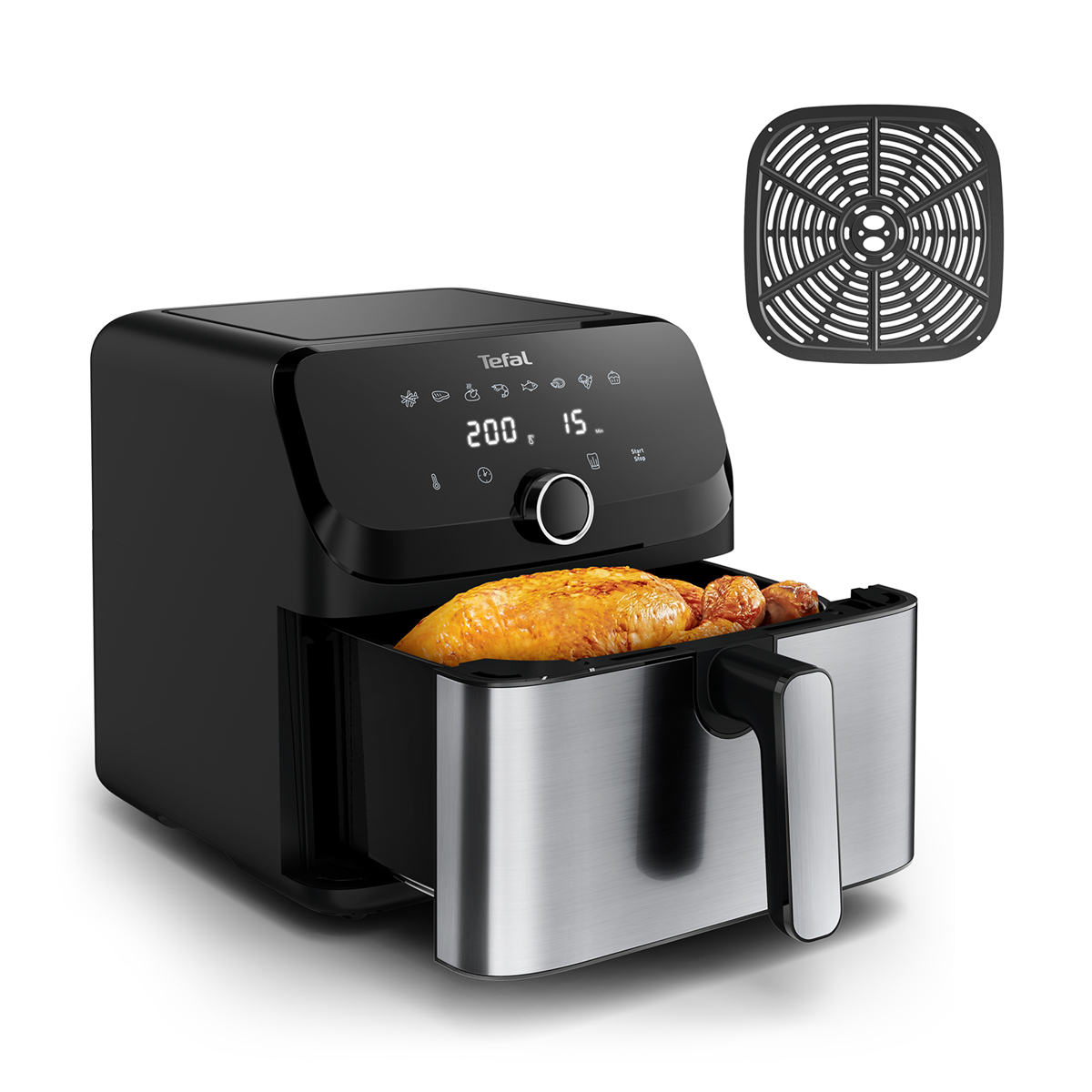 Tefal Air Fryer Mega S/Steel Black 7.5L