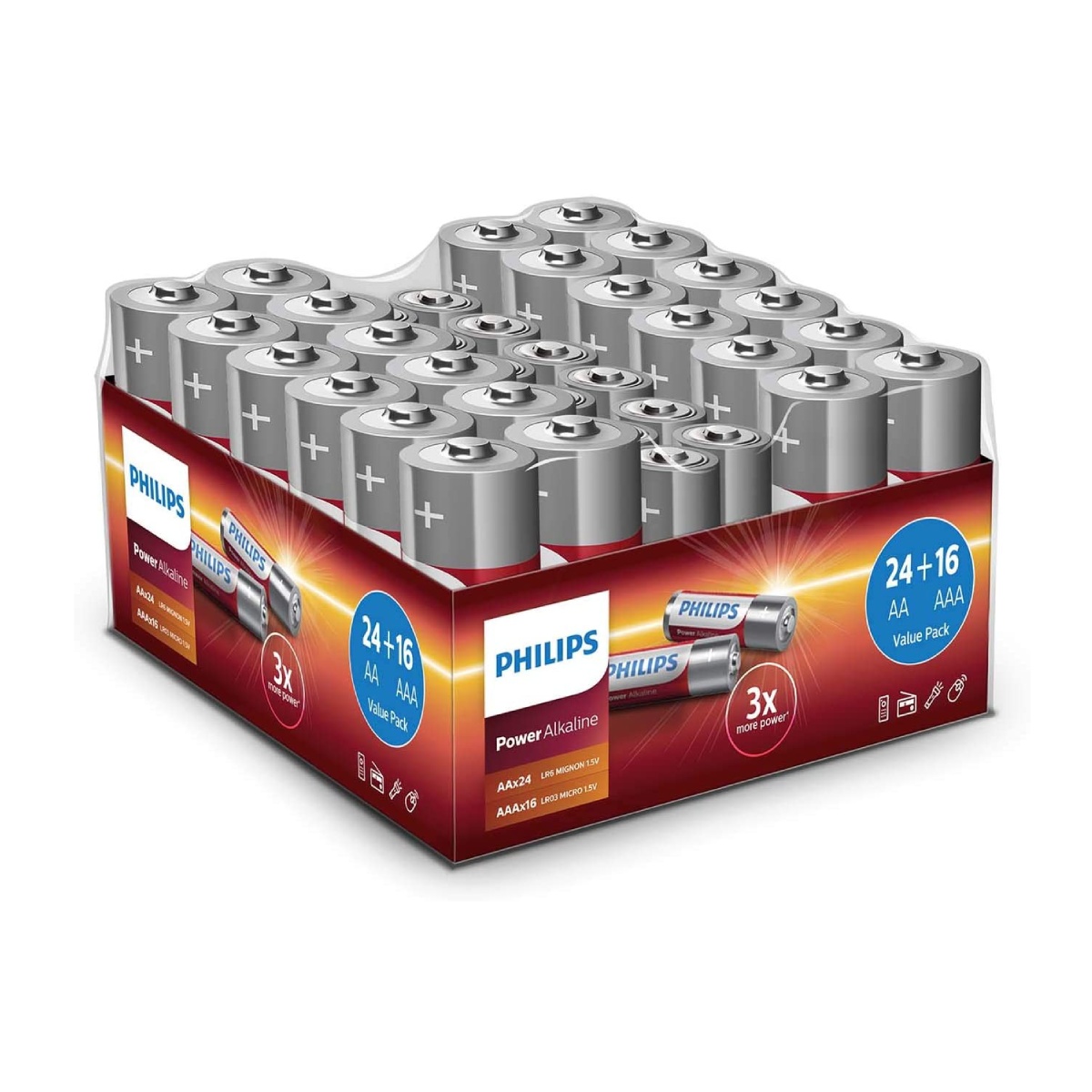 Philips Power Alkaline AA & AAA (LR036G40W/GRS)