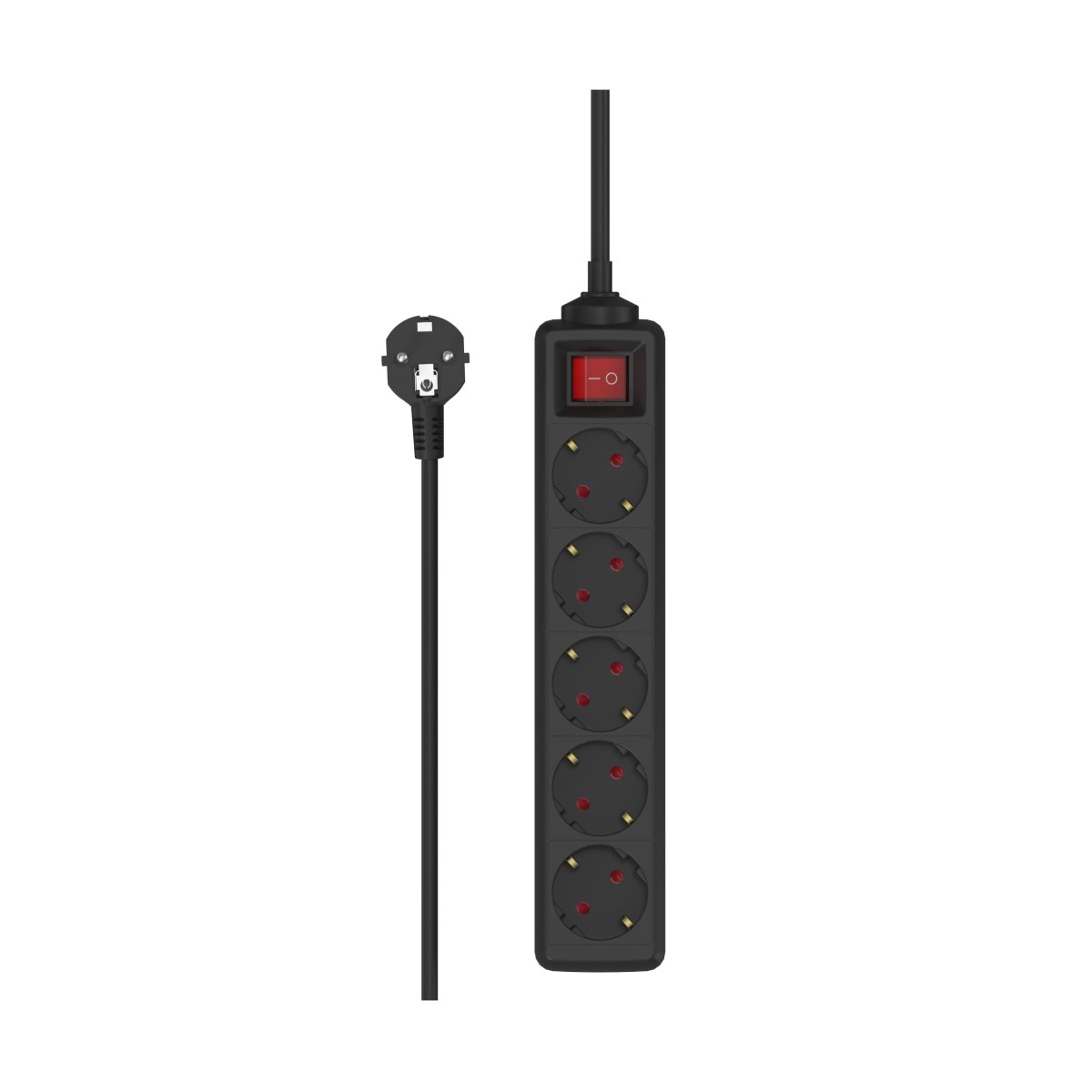 Logik L5WS15B25K Πολύπριζο Ασφαλείας 5 Θέσεων Black
