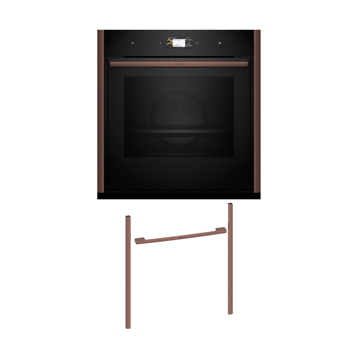 Neff NOV60P6B1 Εντοιχιζόμενος φούρνος B69CS7KY0 & Brushed Bronze Flex Design Kit