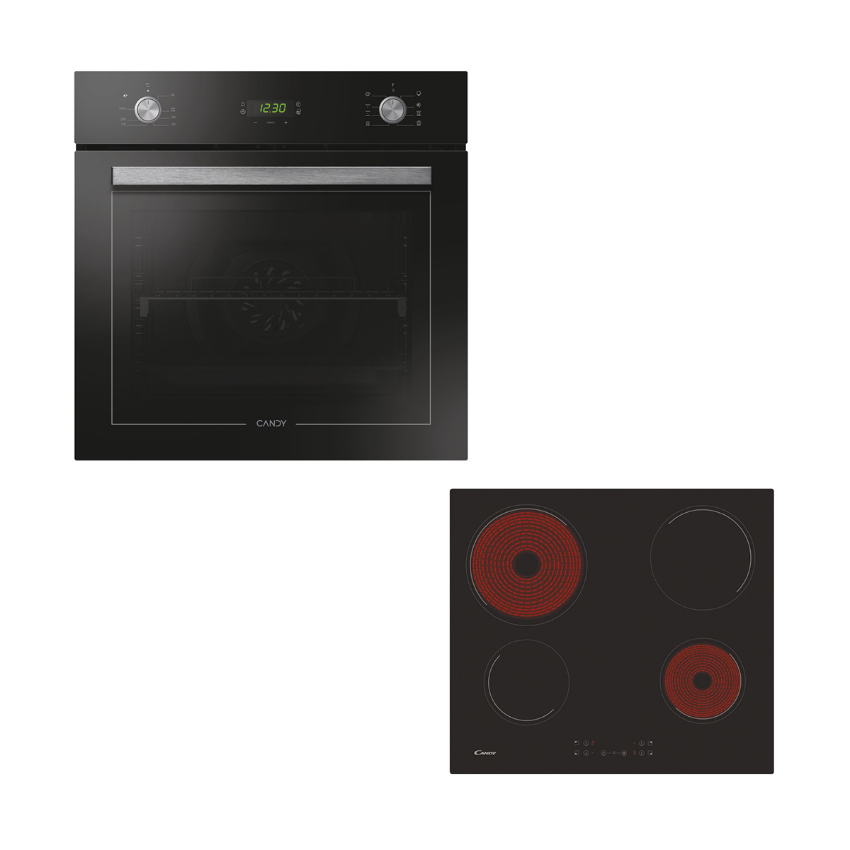 Candy PCT25CBCH64CC Black Oven & Ceramic Hob