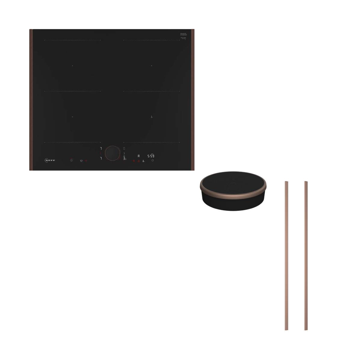 Neff T66YYY4B0 Induction Hobs & Twist Pad Flex & 52.6 cm Brushed Bronze Flex Design Kit