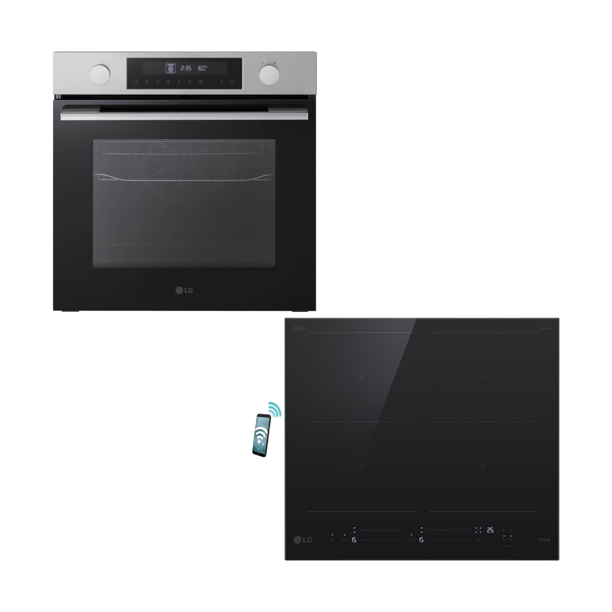 LG WS5D7230S Inox Oven & CBIZ2437B Induction Hob