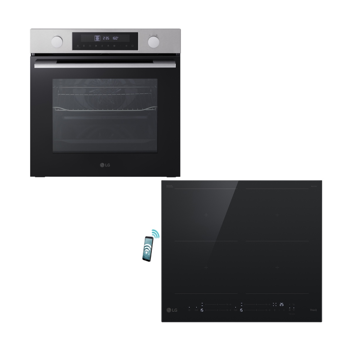 LG WS5D7210S Inox Oven & CBIZ2437B Induction Hob