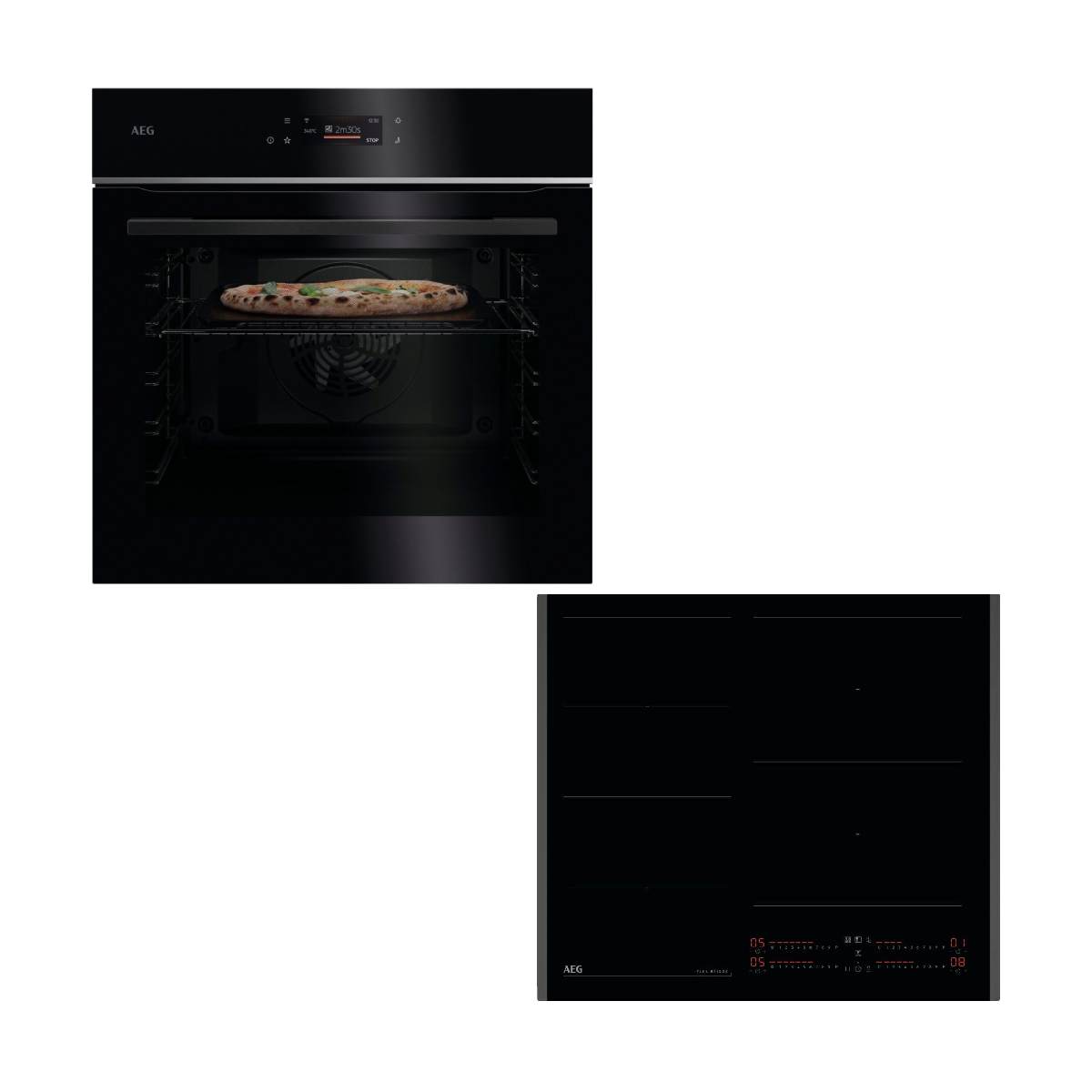 Aeg Pizza Expert TX7PB63FSB Oven & TI64IG00FB Ceramic Hob Built-in Set