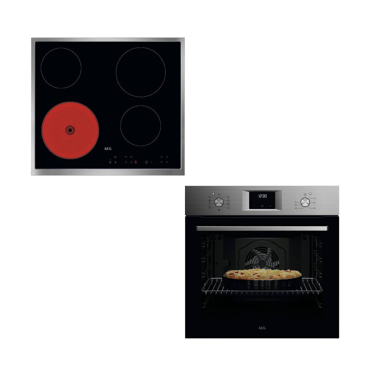 Aeg OA5AB21SM Stainless Steel Oven & TN64RA00XB 60cm Ceramic Hob
